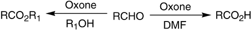 Facile Oxidation of Aldehydes to Acids and Esters with Oxone