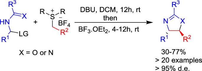 Diastereoselective one-pot synthesis of oxazolines using sulfur ylides and acyl imines