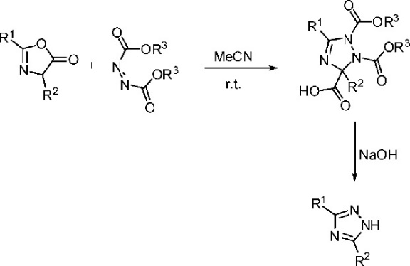 Synthesis of 1,2,4-triazolines and triazoles utilizing oxazolones