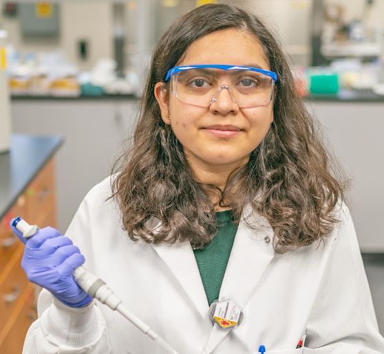 Samridhi Satija is a third-year doctoral candidate in the Department of Chemistry at Michigan State University and the Facility for Rare Isotope Beams. She is a recipient of an Alfred J. and Ruth Zeits Endowed Fellowship.