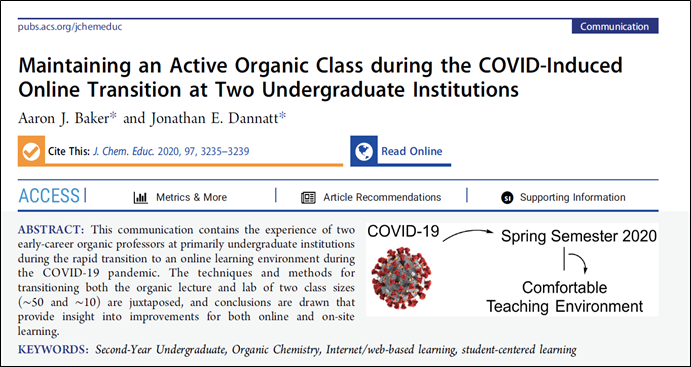 Maintaining an Active Organic Class during the COVID-Induced Online Transition at Two Undergraduate Instititions