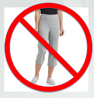 Photo of person wearing capri pants.